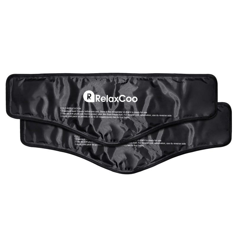Neck Ice Pack Wrap RelaxCoo Reusable Gel Ice Pack for Neck Shoulders Cold Compress Therapy for Pain Relief Injuries Swelling Bruises Sprains Inflammation and Cervical Surgery Recovery